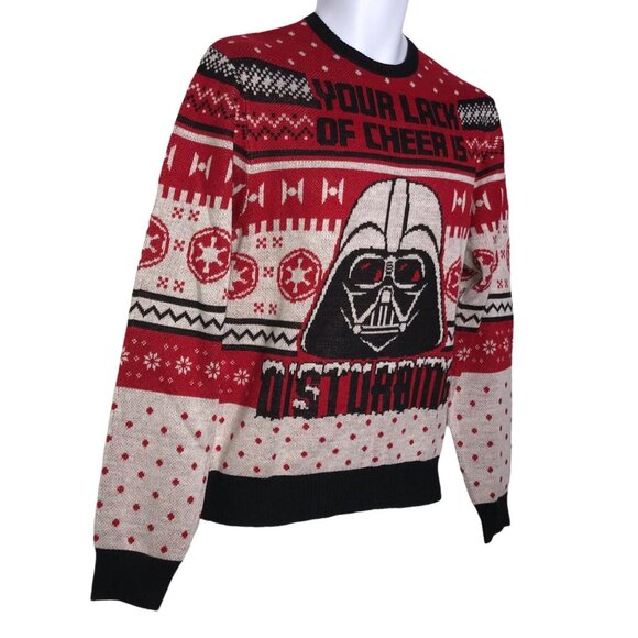 NWT Star Wars Darth Vader Mens S Christmas Sweater Pullover Ugly Party Funny - Picture 4 of 9